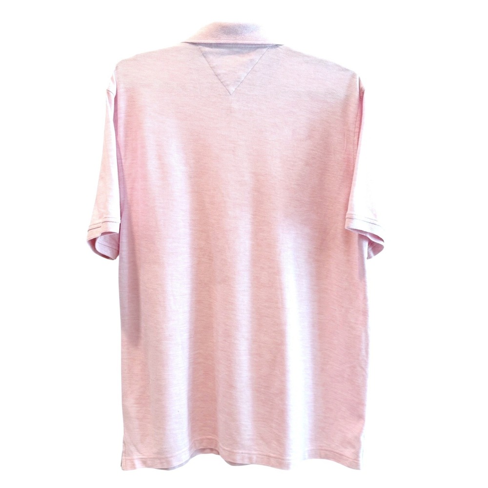 Tommy Hilfiger Mens XL Pink Custom‎ Fit Short Sleeve Polo Shirt Logo Slub Knit - Picture 4 of 6